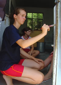 Belgian Scout troupe visit to China - painting the classroom